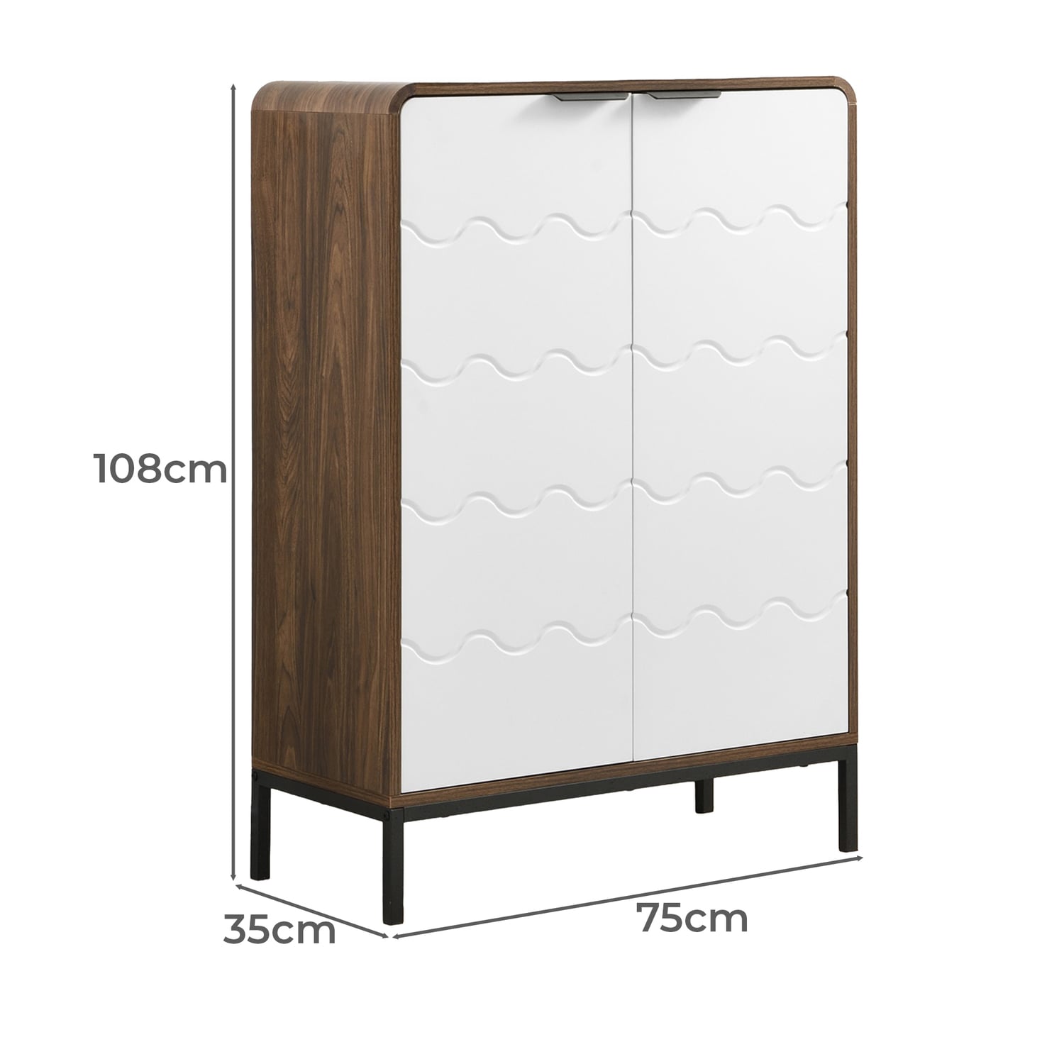 2 Door Wavy Shoe Cabinet