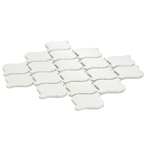 White Lantern Porcelain Mosaic Tile Temple & ster