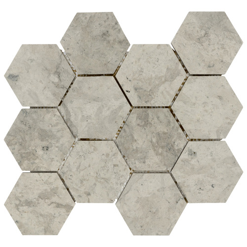 Grey Thala Honeycomb Honed Mosaic Tile