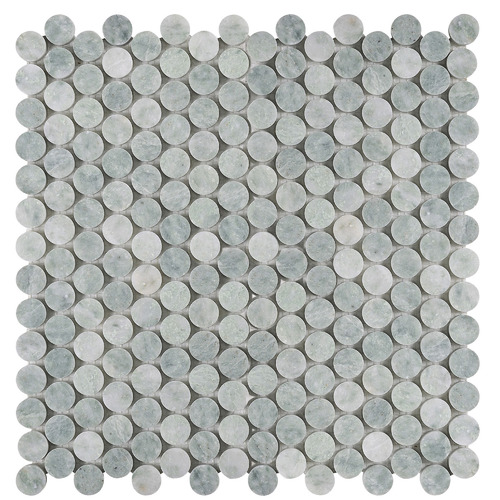 Orient Green Penny Round Honed Marble Mosaic Tile
