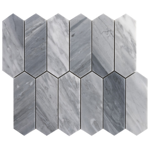 Grey Picket Honed Carrara Mosaic Tile