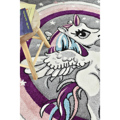 Pink & Grey Unicorn Rug