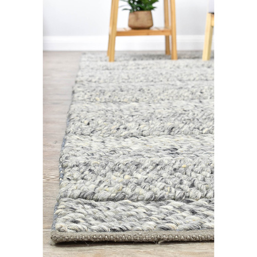 Grey Rome Hand-Woven Wool Rug