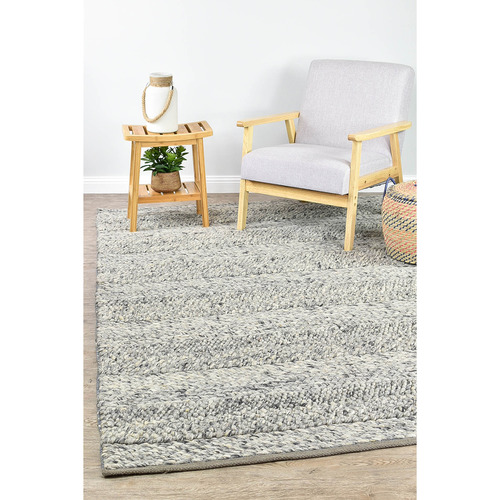 Grey Rome Hand-Woven Wool Rug