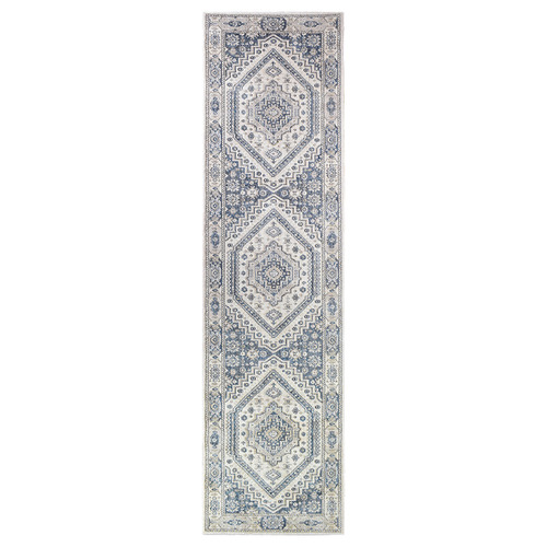 Cream Blue Calmly Runner