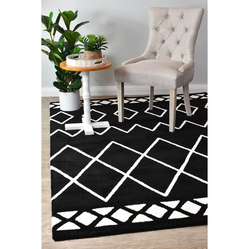 Black Benton Microfibre Rug
