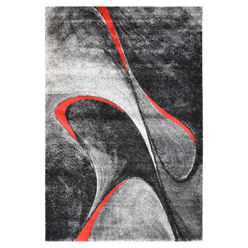 Dark Grey & Red Steffen Rug