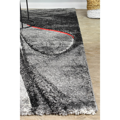 Dark Grey & Red Steffen Rug