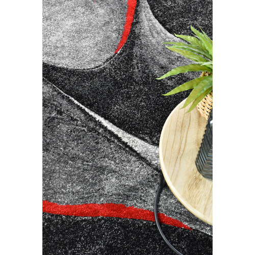 Dark Grey & Red Steffen Rug
