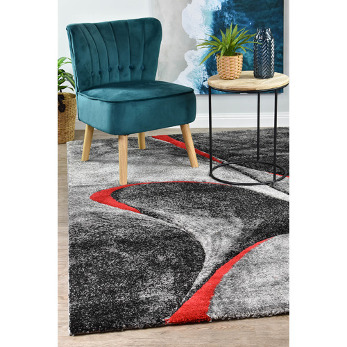 Dark Grey & Red Steffen Rug