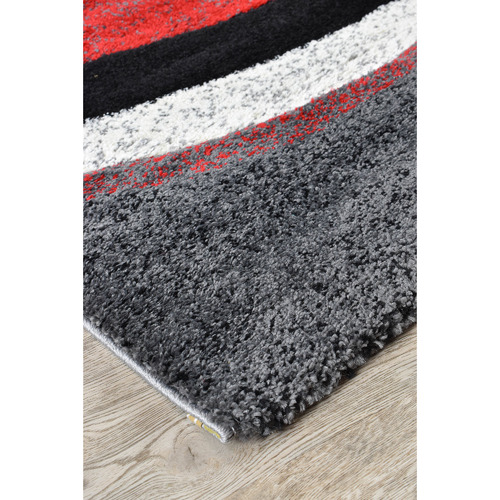 Light Grey & Red Manisha Rug