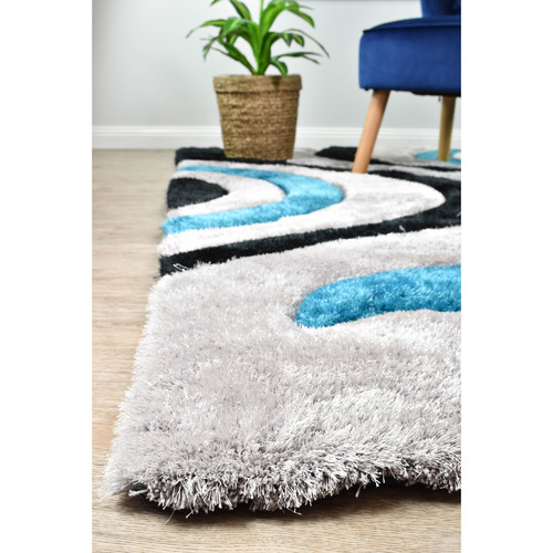 Grey & Turquoise Amanah Rug