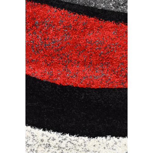 Light Grey & Red Manisha Rug
