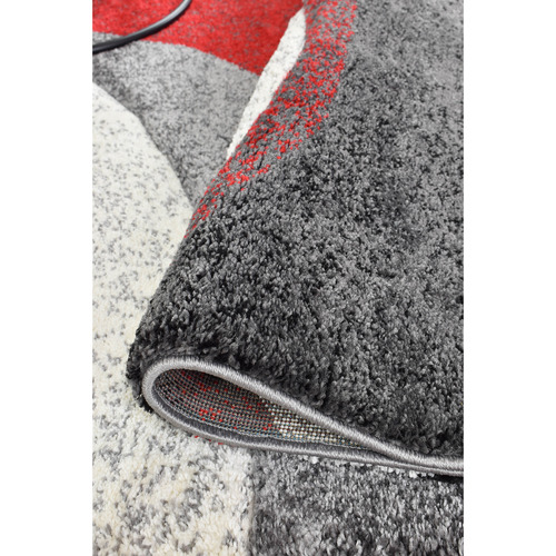 Light Grey & Red Manisha Rug