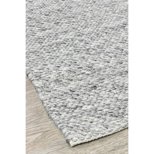 Silver Sami Hand-Woven Wool Rug