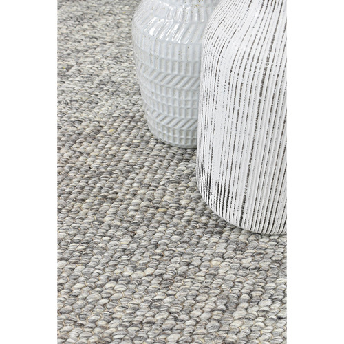 Silver Sami Hand-Woven Wool Rug