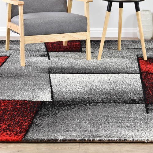 Grey & Red Nova Rug