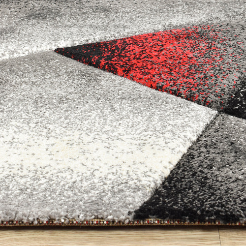 Grey & Red Nova Rug