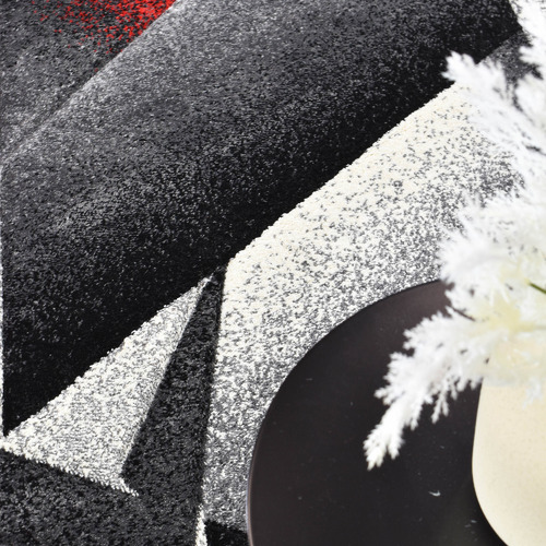 Grey & Red Nova Rug