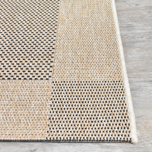 Sand Black Kaia Flat Weave Indoor/Outdoor Rug
