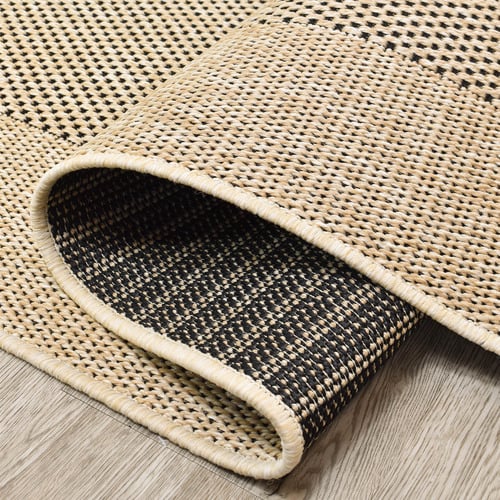 Sand Black Kaia Flat Weave Indoor/Outdoor Rug