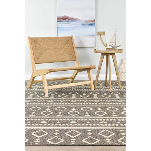 Brown Lanae Power-Loomed Indoor/Outdoor Rug