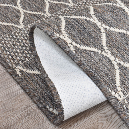 Brown Eula Power-Loomed Indoor/Outdoor Rug
