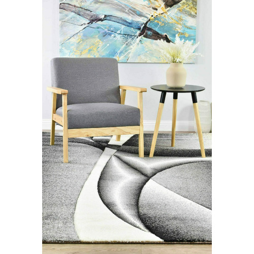 Grey Eutychia Power-Loomed Rug