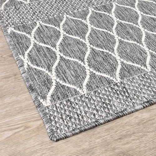 Grey Eula Power-Loomed Indoor/Outdoor Rug