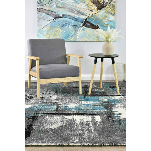 Turquoise Nova Power-Loomed Rug