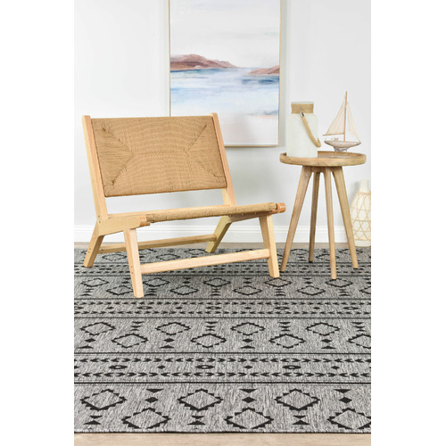 Grey Lanae Power-Loomed Indoor/Outdoor Rug