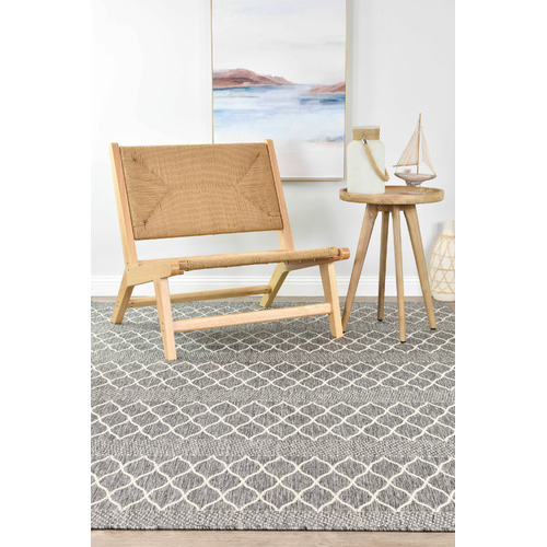Grey Eula Power-Loomed Indoor/Outdoor Rug