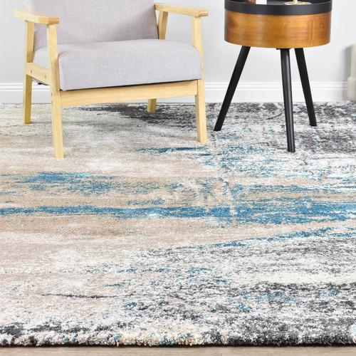 Turquoise Floro Contemporary Rug | Temple & Webster