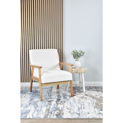 Blue & Teracotta Juna Power-Loomed Rug