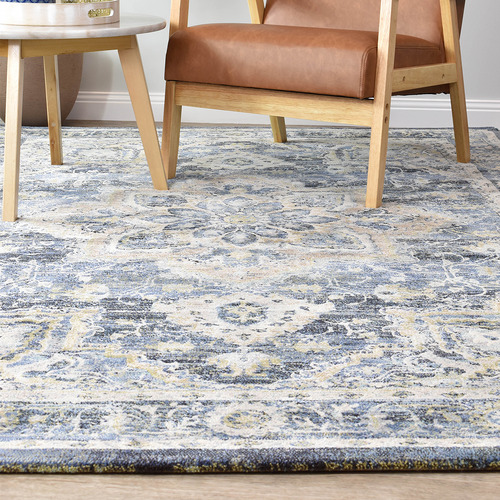 Blue Juna Power-Loomed Rug | Temple & Webster