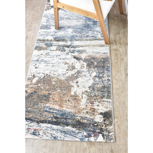 Blue & Teracotta Juna Power-Loomed Runner