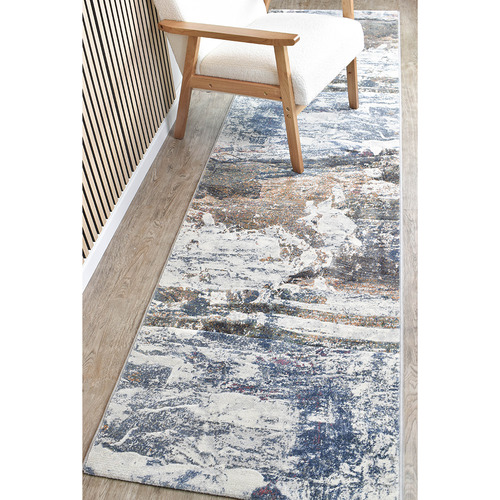 Blue & Teracotta Juna Power-Loomed Runner