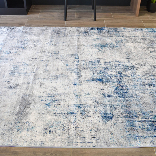 Ocean Blue Denzel Machine Washable Rug