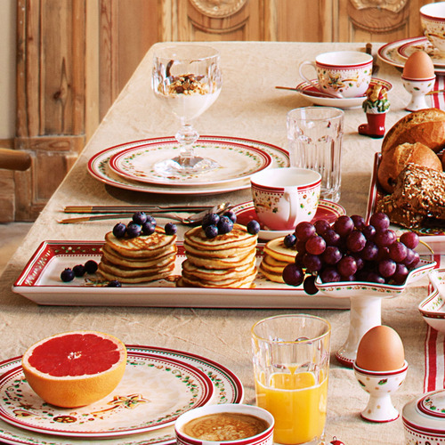 Winter Bakery Delight Rectangular Porcelain Cake Plate