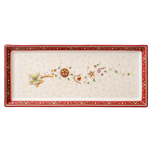 Winter Bakery Delight Rectangular Porcelain Cake Plate