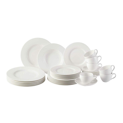 30 Piece White Basic Porcelain Dinner Set | Temple & Webster