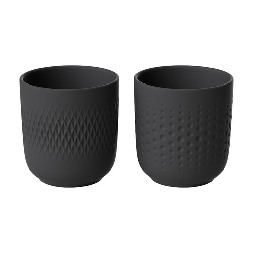 2 Piece Collier Noir Porcelain Mug Set