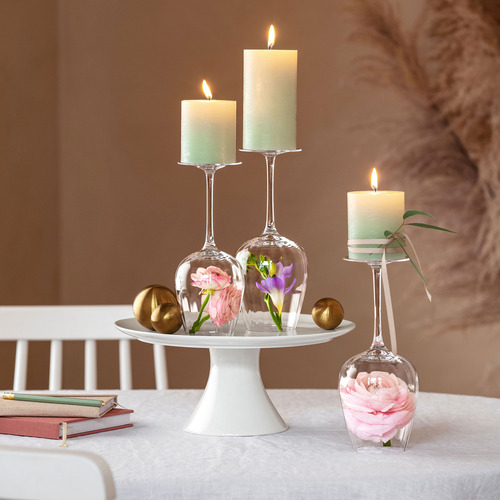Rose Garden White Wine Goblets