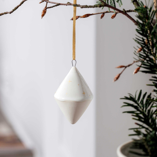 Winter Glow Double Cone Hanging Ornament