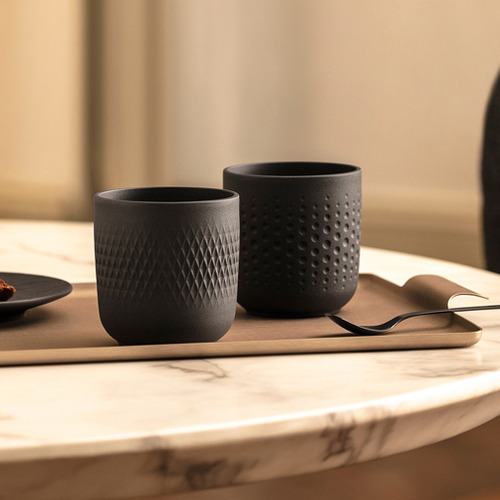 2 Piece Collier Noir Porcelain Mug Set