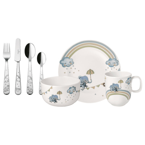7 Piece Kid's Walk like an Elephant Crockery Set
