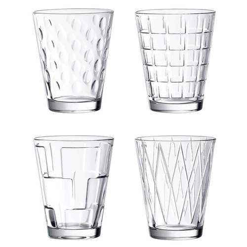 4 Piece Dressed Up 200ml Water Glass Set