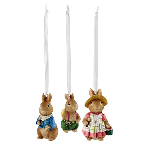 3 Piece Spring Fantasy Bunnies Hanging Ornament Set