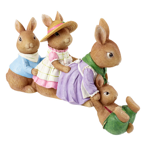 Spring Fantasy Bunny Border Figurine