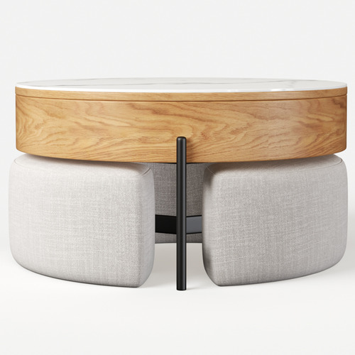 4 Piece Abuela Ottoman & Coffee Table Set